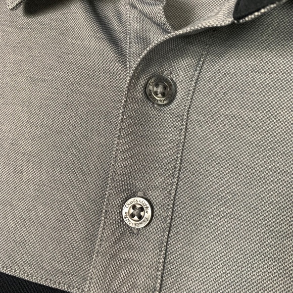 Travis Mathew Polo Shirt Mens XL Black Gray Short Sleeve Pima‎ Cotton Poly Blend - Picture 7 of 13